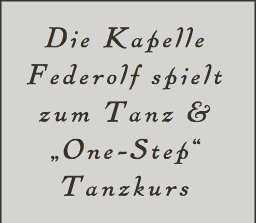 Tango-Kapelle Federolf & One-Step Tanzkurs